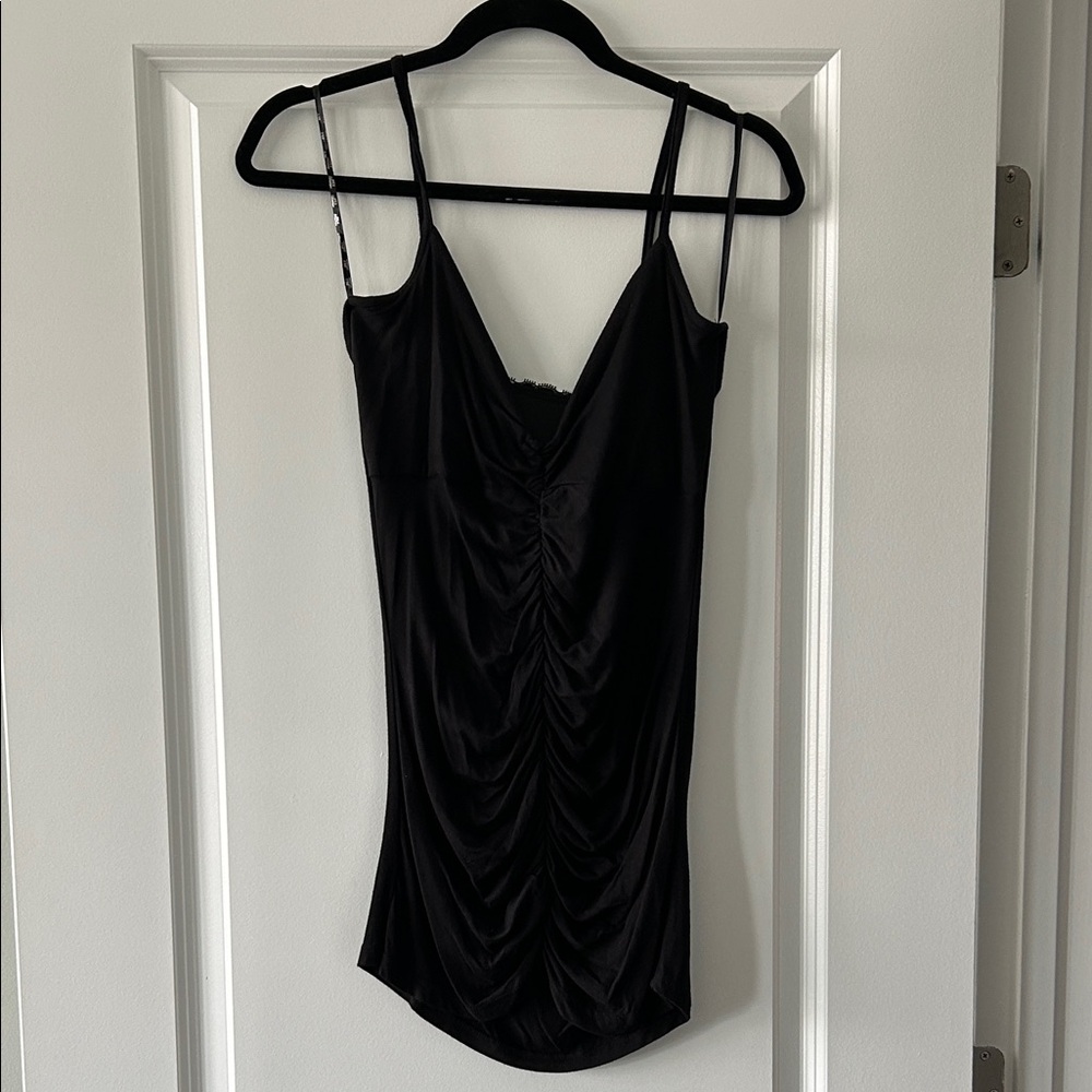 Buckle Black Ruched Tank
